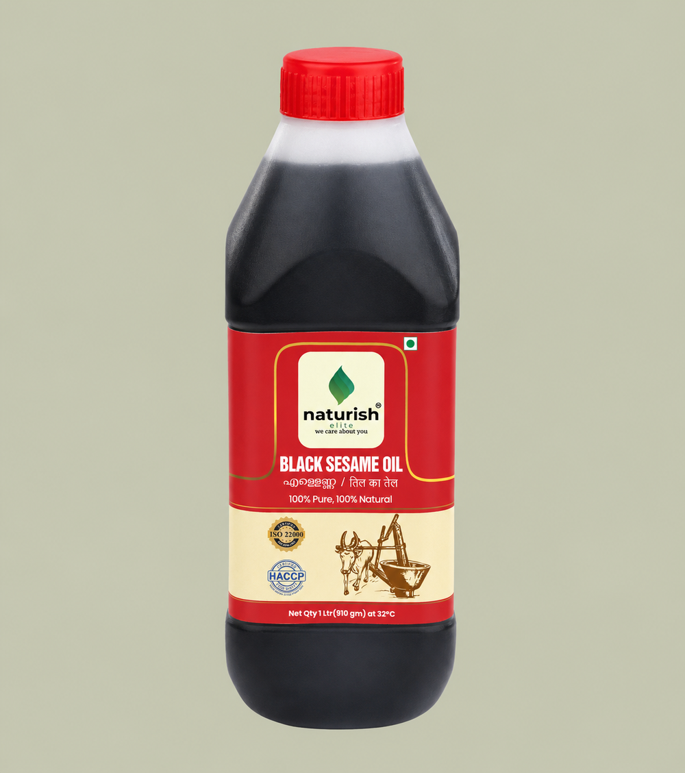 Wooden marachekku pressing black sesame at Thrissur facility