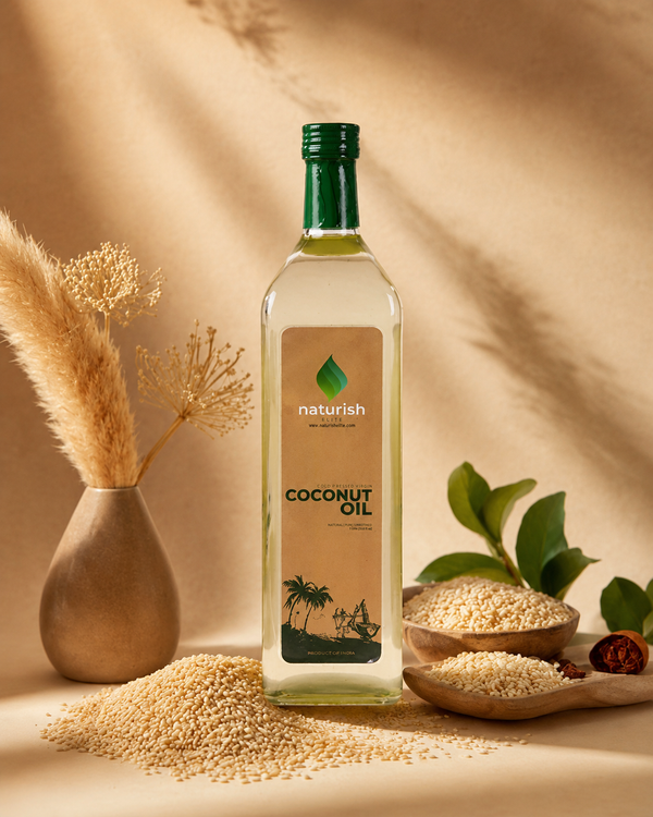 Naturish Elite Cold Pressed Coconut Oil 1 litre label