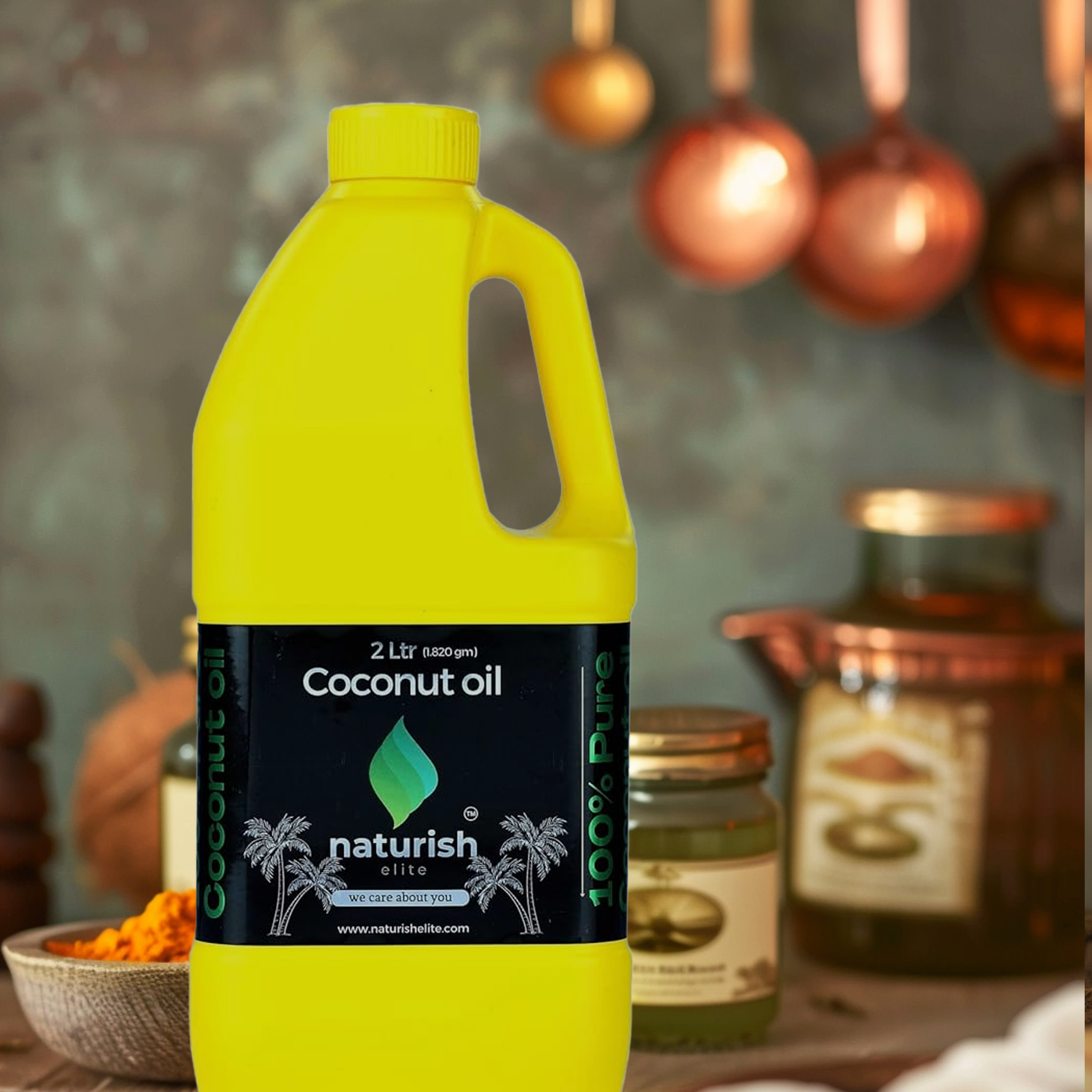 Naturish Elite's Coconut Oil - 2L- Travel Pack