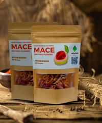 Detailed photo of natural mace spice by Naturish Elite packaging in 50g size