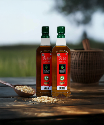 High-quality Naturish Elite cold-pressed sesame oil bottle highlighting natural purity and authentic flavour.